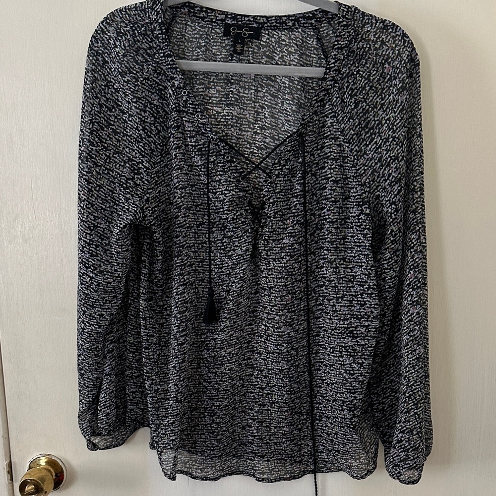 Jessica Simpson Monochrome Textured Blouse